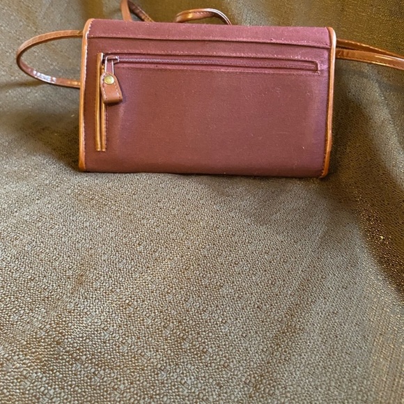 1970s 80s Vintage Etienne Aigner CANVAS & LEATHER Tardis Pockets HAND BAG PURSE - Picture 7 of 8